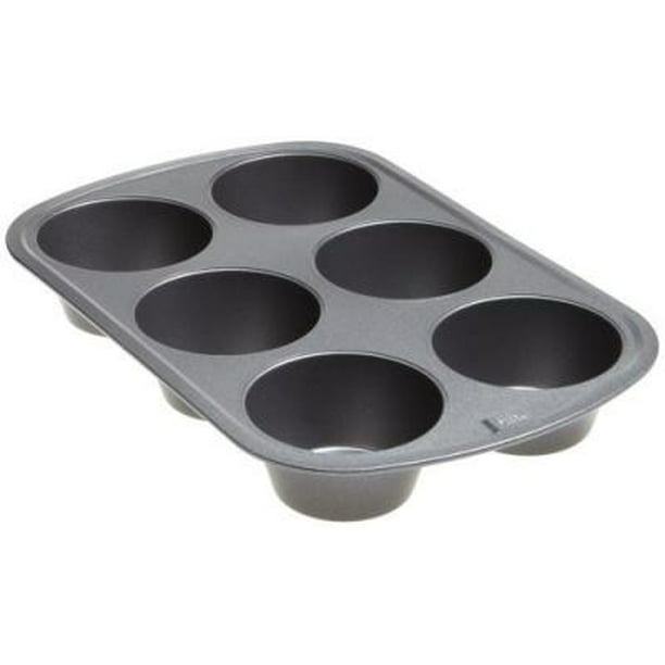 WALFOS BPA Free Silicone Jumbo Cupcake Pans Texas Size Muffin Pans Set Pop Out Easily Non Stick 6 Large/Big Baking cups Dishwasher & Microwave Safe